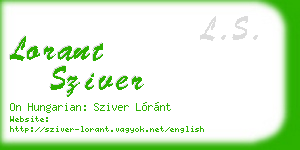 lorant sziver business card